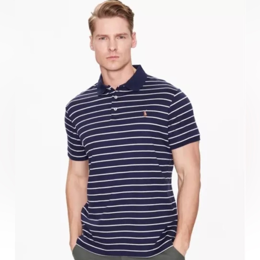 {POLO RALPH LAUREN} Blue and White Stripe Polo